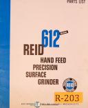 Reid Bros.-Reid Brothers 612, Surface Grinder, Instructions and Parts Manual-612-01